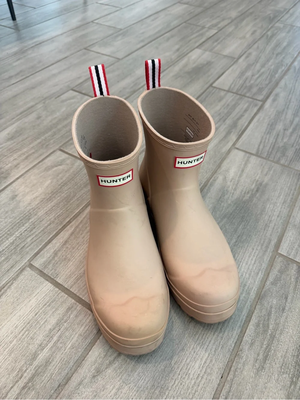 Hunter Men Beige Ankle Rain Boot
